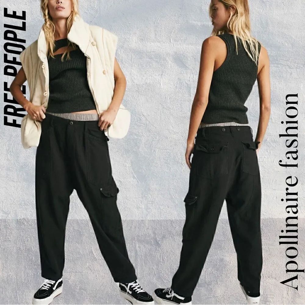 FREE PEOPLE BAY TO BREAKERS PANTS NWT IN BLACK